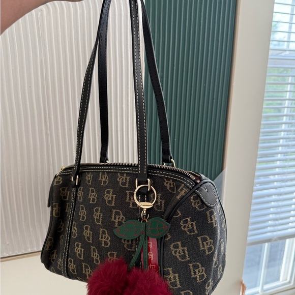 Dooney & BourkeBrown Shoulder Bag with Monogram Print - Picture 3 of 15